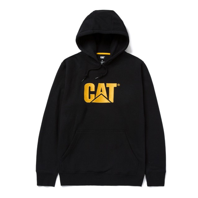 CAT Μπλούζα φούτερ με κουκούλα trademark μαύρη XL W10646-016