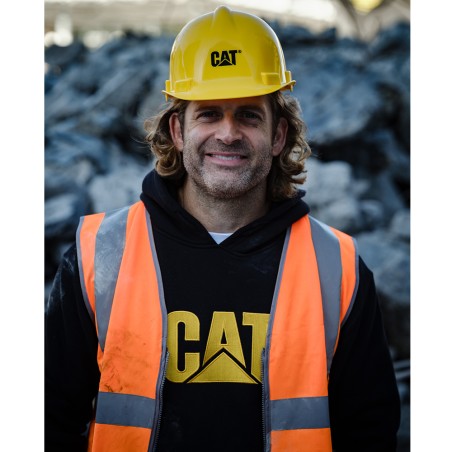 CAT Μπλούζα φούτερ με κουκούλα trademark μαύρη 2XL W10646-016