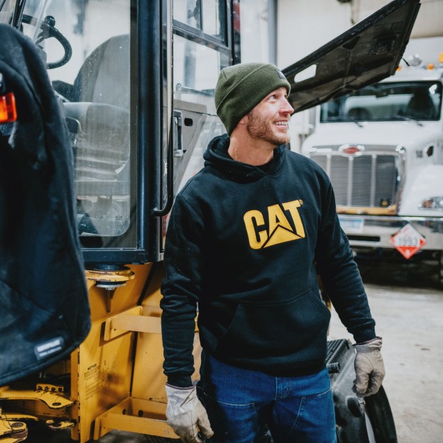CAT Μπλούζα φούτερ με κουκούλα trademark μαύρη 2XL W10646-016