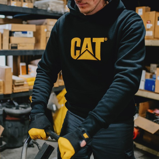 CAT Μπλούζα φούτερ με κουκούλα trademark μαύρη 2XL W10646-016