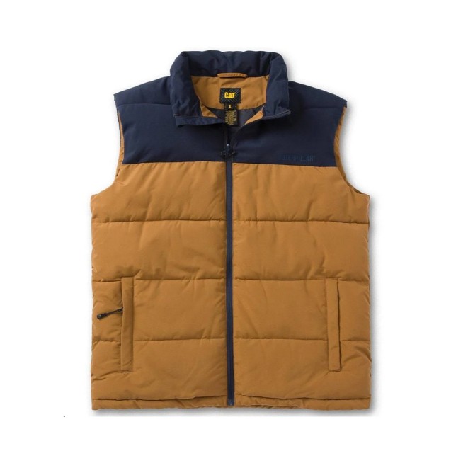 CAT Γιλέκο εργασίας arctic zone καφέ-μπλε 2XL W12430