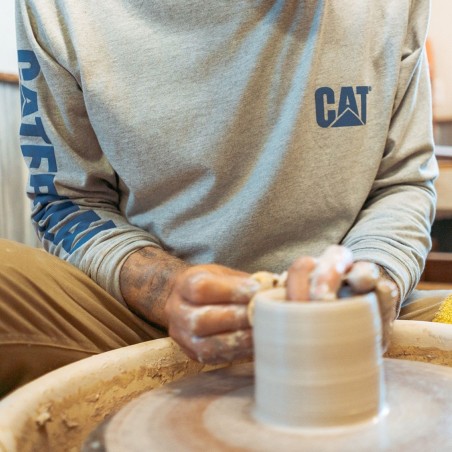 CAT Μπλουζάκι μακρυμάνικο trademark tee πράσινο XL 1510034-16-5808
