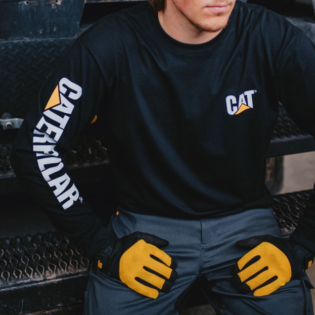 CAT Μπλουζάκι μακρυμάνικο trademark tee μαύρο M 1510034-016