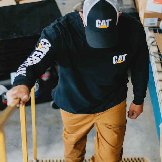 CAT Μπλουζάκι μακρυμάνικο trademark tee μαύρο XL 1510034-016