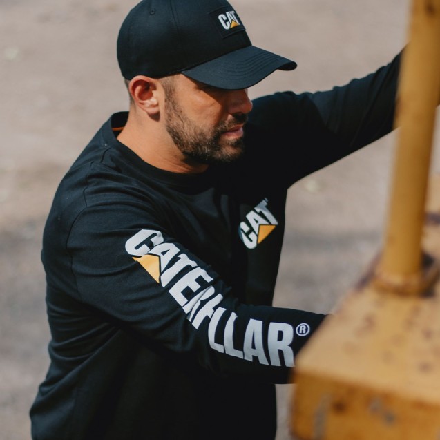 CAT Μπλουζάκι μακρυμάνικο trademark tee μαύρο XL 1510034-016
