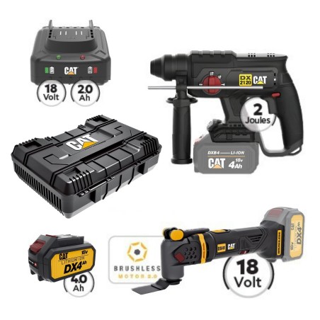 CAT Combo-52 Σκαπτικό DX2120B, Πολυεργαλείο DX41B, Πλαστική βαλίτσα