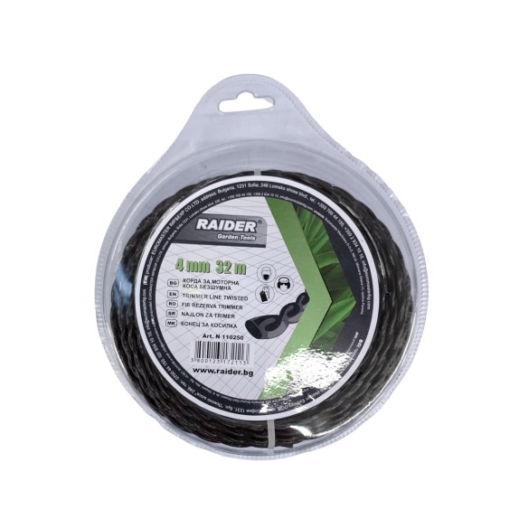 RAIDER Μεσινέζα στριφτή μαύρη 4,0mm-32m - 110250