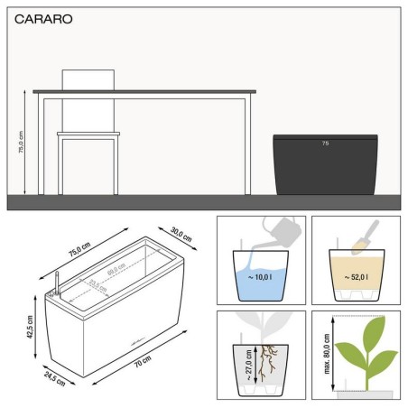 LECHUZA PREMIUM CARARO | Ζαρντινιέρα Αυτοποτισμού