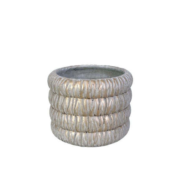 ΚΑΣΠΩ ΚΕΡΑΜΙΚΟ ΕΚΡΟΥ/ΧΡΥΣΟ ΡΑΒΔΩΤΟΙ ΑΝΑΓΛΥΦΟΙ ΣΠΕΙΡΩΤΟΙ ΔΑΚΤΥΛΙΟΙ, ΣΤΡΟΓΓΥΛΟ ΜΕΣΑΙΟ - Φ19.5x15cm 8/ΚΙΒ