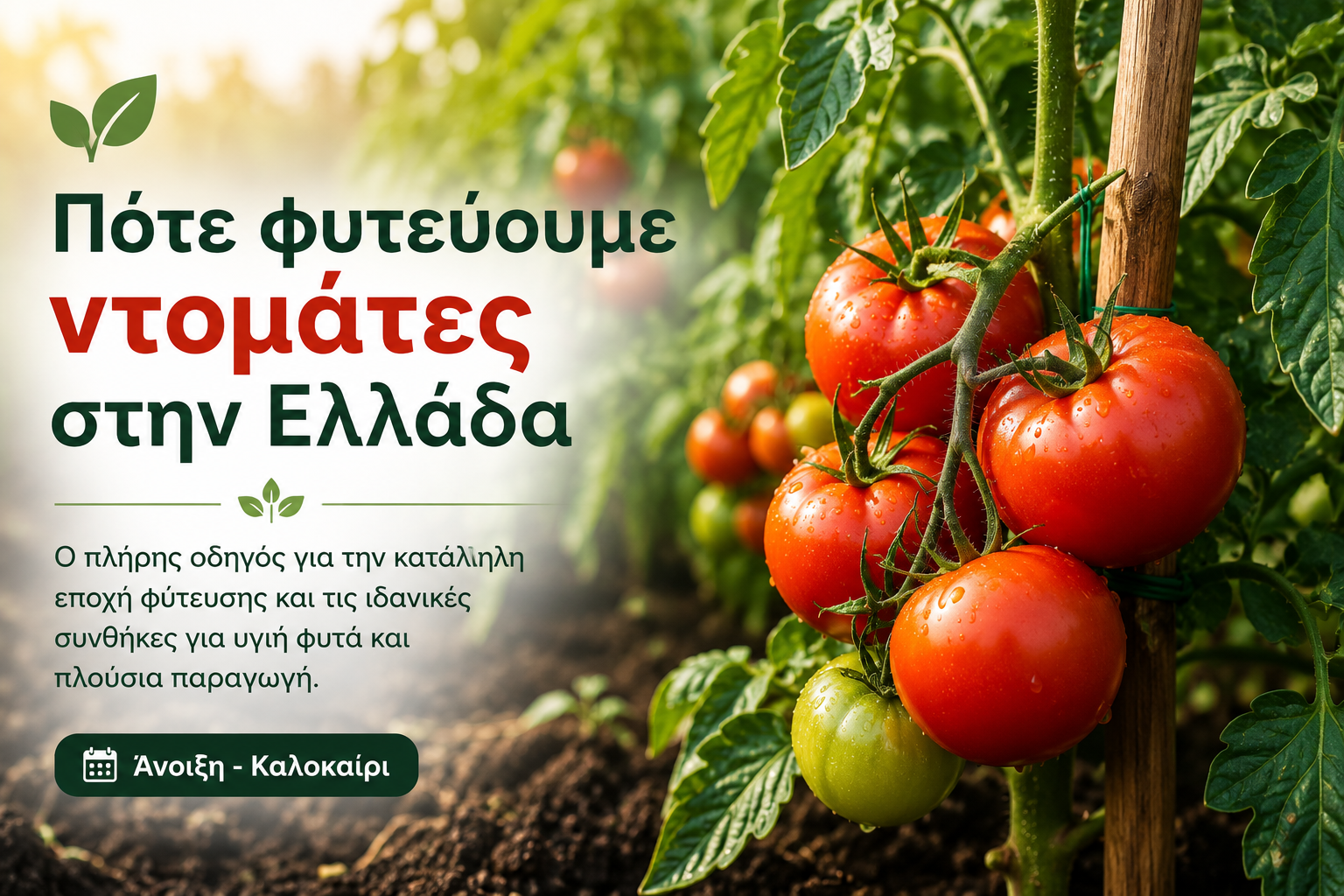 Πότε φυτεύουμε ντομάτες στην Ελλάδα
