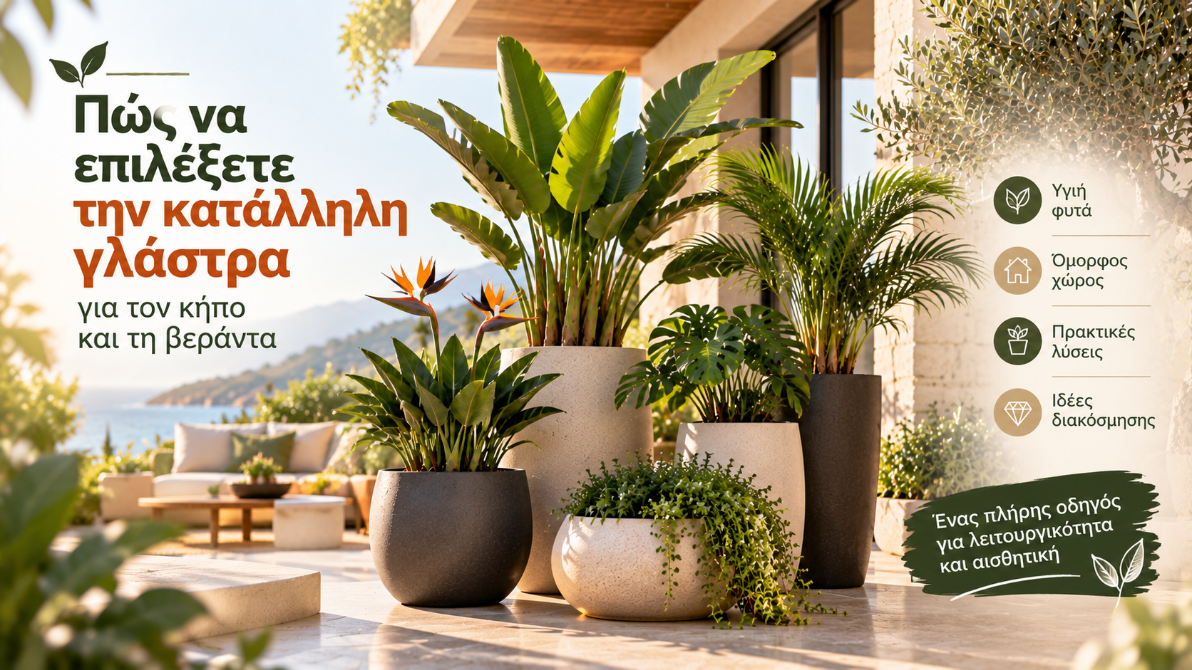Πώς να επιλέξετε την κατάλληλη γλάστρα για τον κήπο και τη βεράντα